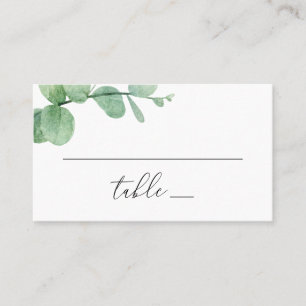 Watercolor Eucalyptus Wedding Greenery Botanical Place Card