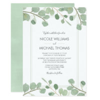 Watercolor Eucalyptus Wedding Invitations