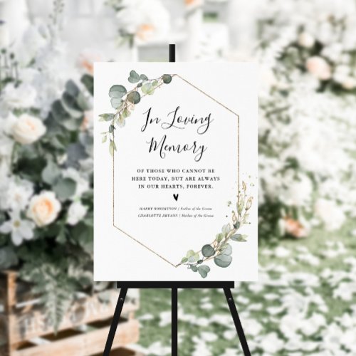 watercolor eucalyptus wedding memorial sign