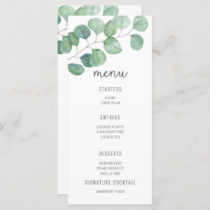Watercolor Eucalyptus - Wedding Menu