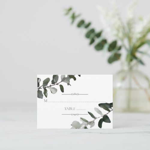 Watercolor Eucalyptus Wedding Place Cards