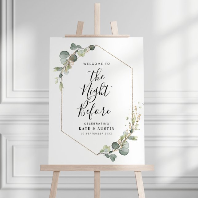 watercolor eucalyptus wedding rehearsal sign (Creator Uploaded)
