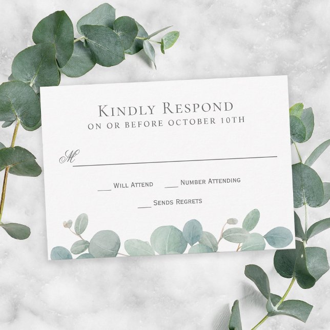 Watercolor Eucalyptus Wedding RSVP (Creator Uploaded)