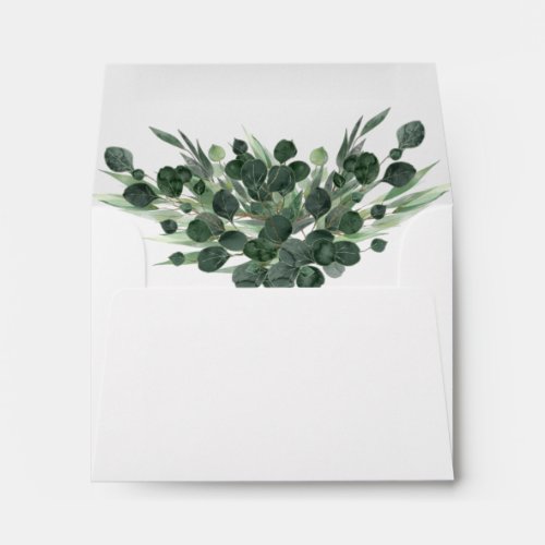 Watercolor Eucalyptus Wedding RSVP Return Address Envelope