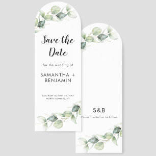 Watercolor Eucalyptus Wedding Save the Date Bookmarks