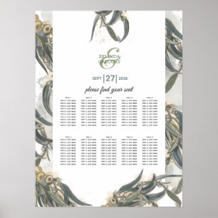 Watercolor Eucalyptus Wedding Seating Chart