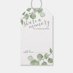 Watercolor Eucalyptus Wedding 'Share a Memory'  Gift Tags