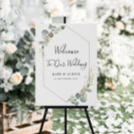 Watercolor Eucalyptus Wedding Welcome Sign at Zazzle
