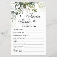 Watercolor Eucalyptus Wishes & Advice Card
