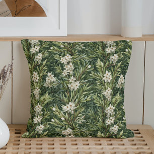 Watercolor Evergreen Elegance Throw Pillow