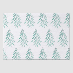 Watercolor Evergreen Trees Brushstrokes 3 Tissue Paper