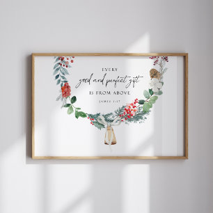 Watercolor every gift is from above Christmas Poster