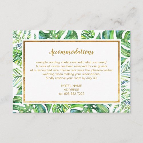 Watercolor Exotic Plants Details Card