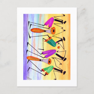 Watercolor, Expression of Happiness Birthday Postcard