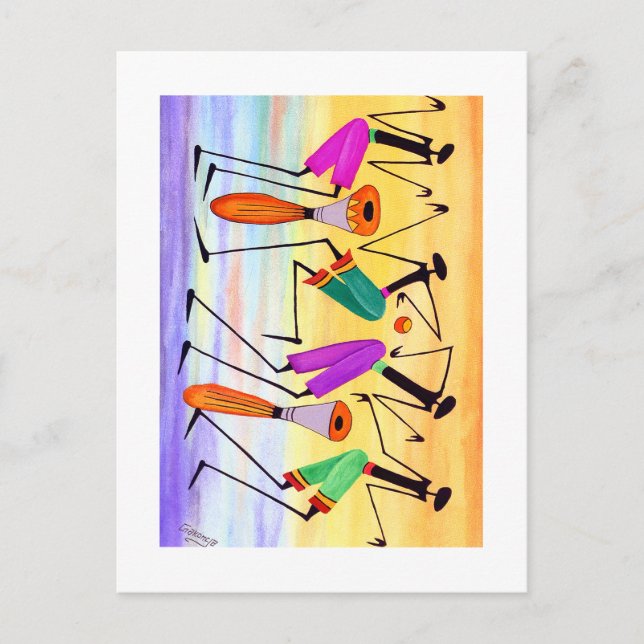 Watercolor, Expression of Happiness Birthday Postcard (Front)