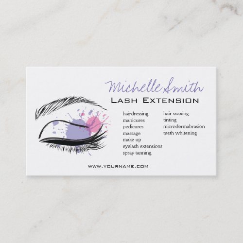 Watercolor eye eyelashes Lash extension icon Business Card