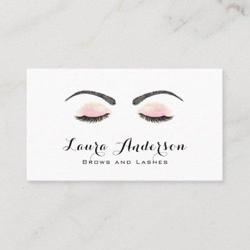 Watercolor Eyelash and brow artist Business Card