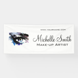 Watercolor eyes lash extension makeup branding banner
