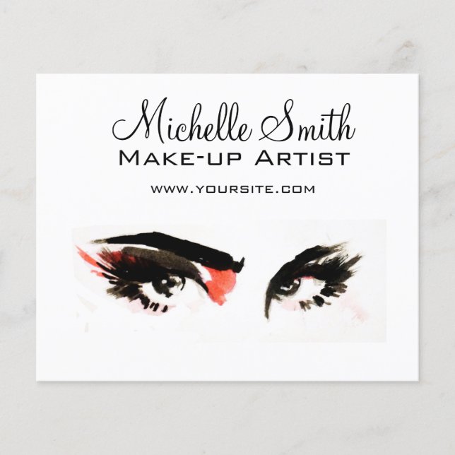 Watercolor eyes lash extension makeup branding flyer (Front)