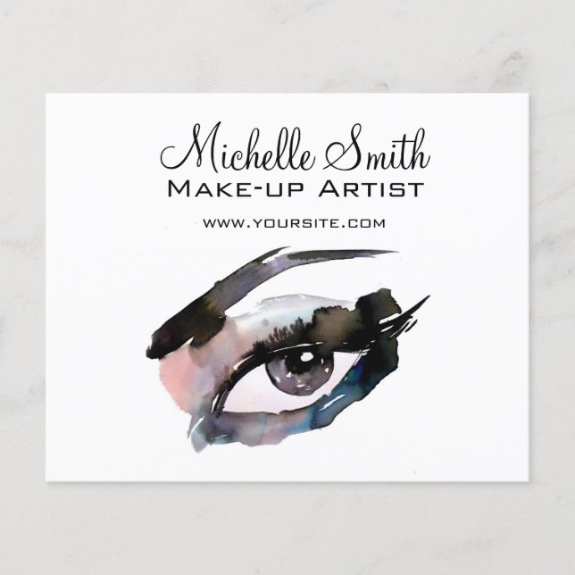 Watercolor eyes lash extension makeup branding flyer (Front)