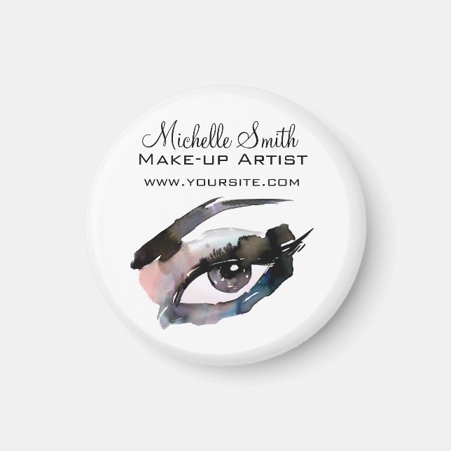 Watercolor eyes lash extension makeup branding magnet (Front)