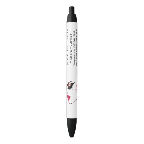 Watercolor face makeup artist branding black ink pen