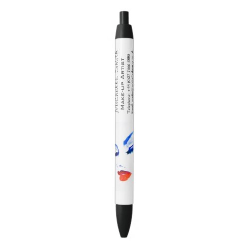 Watercolor face makeup artist branding black ink pen