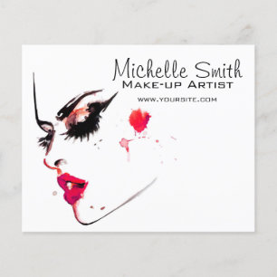 Watercolor face makeup artist branding flyer