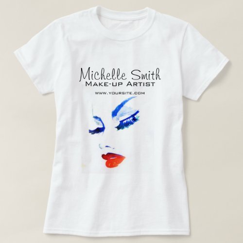 Watercolor face makeup artist branding T_Shirt