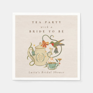 Watercolor Faecore floral Tea Party Bridal Shower Napkins