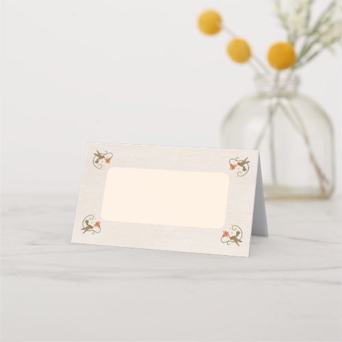 Watercolor Faecore floral Tea Party Shower Blank Place Card