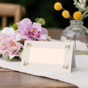 Watercolor Faecore floral Tea Party Shower Blank Place Card