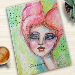 Watercolor Fairy Artistic Girl Colorful Dream Pink Jigsaw Puzzle<br><div class="desc">This cute puzzle is designed using my original watercolor art of a whimsical girl with a dreamy look in her eye and fun,  pink and red hair on a back ground of hues of blue and green.</div>