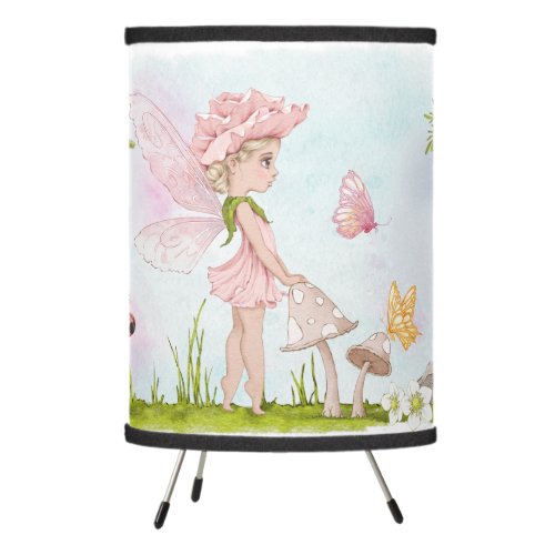 Watercolor Fairy Baby Shower I Birthday Kids Tripod Lamp