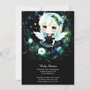 Watercolor Fairy Baby Shower Invitation
