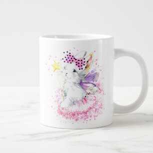 Watercolor Fairy Bunny Giant Coffee Mug