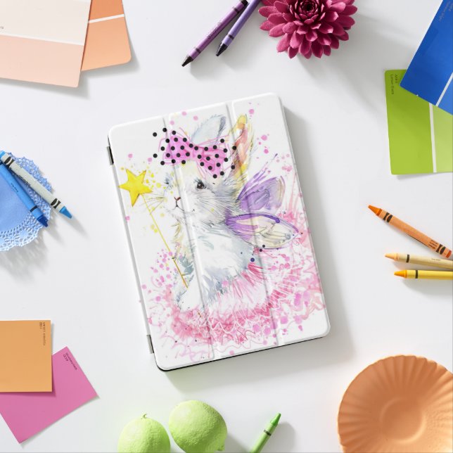 Watercolor Fairy Bunny iPad Pro Cover (Desk)