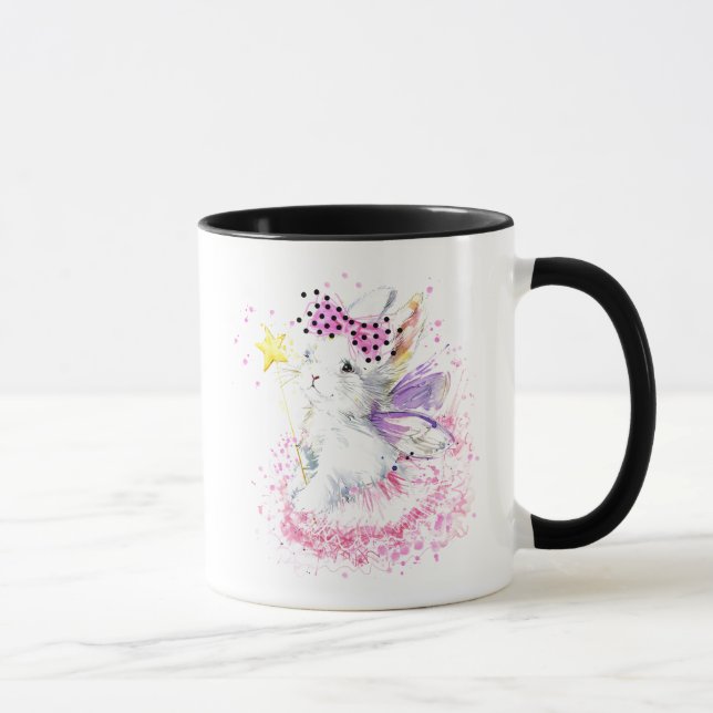 Watercolor Fairy Bunny Mug (Right)