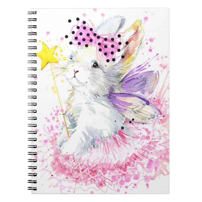 Watercolor Fairy Bunny Notebook (Front)