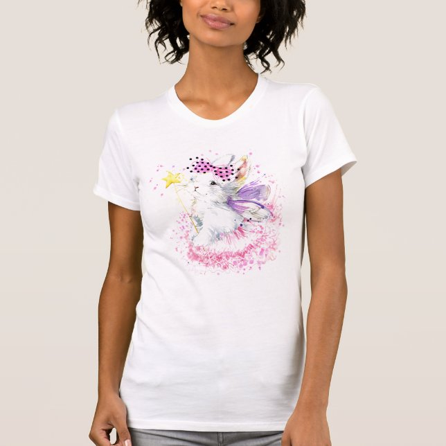 Watercolor Fairy Bunny T-Shirt (Front)