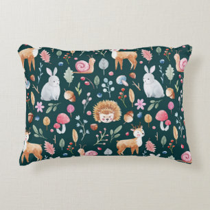 Watercolor Fairy Forest Children's Pattern Accent Pillow