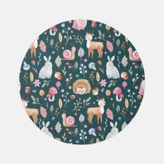 Watercolor Fairy Forest Children's Pattern Rug