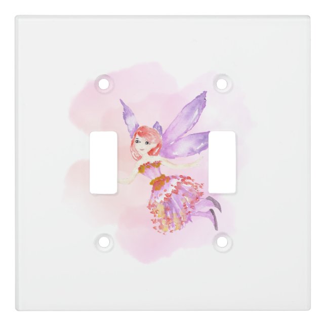 "Watercolor Fairy" Light Switch Cover (Front)