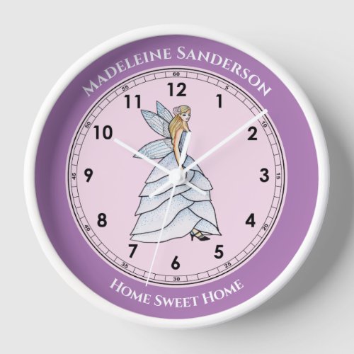 Watercolor Fairy Princess Fashion Illustration  Clock
