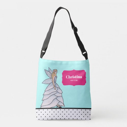 Watercolor Fairy Princess Fashion Illustration Crossbody Bag