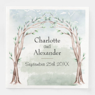 Watercolor Fairytale Arch with Custom Names Paper Dinner Napkins
