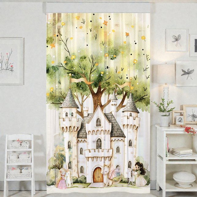 Watercolor Fairytale Princess Whimsical Blackout Curtains (Creator Uploaded)