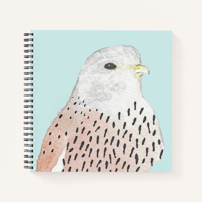 Watercolor Falcon Kestrel Notebook (Front)