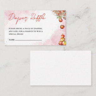  Watercolor Fall Apple Baby Shower Diaper Raffle Enclosure Card