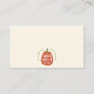 Watercolor Fall Autumn Happy Thanksgiving Place Card